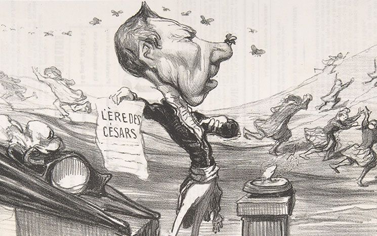 Caricature of Auguste Romieu and his "Era of the Caesars" 1850
