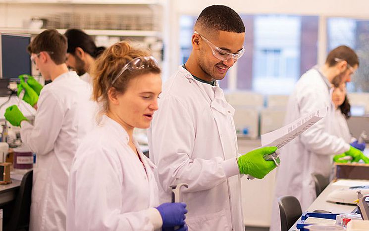 Students carrying out lab work