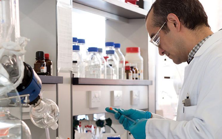 Students working in a lab