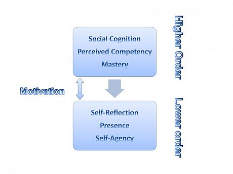 Model diagram showing relationship between components of metacognitive processes.