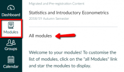 Screenshot of Modules / All modules