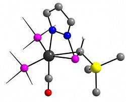 A ruthenium eta-2 phosphaalkene complex