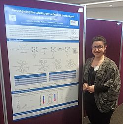 Sam with her pize-winning poster at the Dalton 2018 meeting