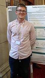 Kyle with his poster and the Dalton Young Members Event, Cadiff, Septmber 2019