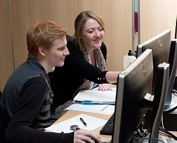 students testing the latest marketing simulation software