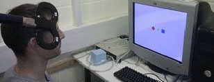 A student uses a computer lab in the psychology department