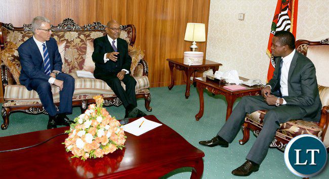 Anil Agarwal, Vedanta’s chairman accompanied by Tom Albanese, CEO of Vedanta Resources in a meeting with President Edgar Lungu of Zambia (Lusaka Times)