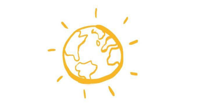 Globe within sun