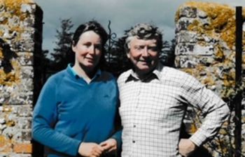 Sir Leslie Fielding, pictured with his wife Dr Sally Harvey