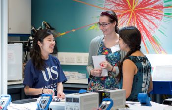 Physics undergraduates working as Associate Tutors for International Summer School