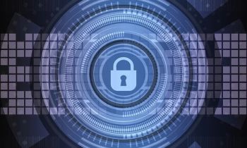 Information security illustration with padlock