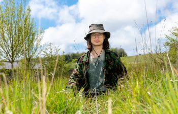 Robbie Hoar on the land that will be transformed into a forest food garden