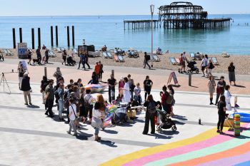 Soapbox Science 2019 taking place on the Brighton seafront