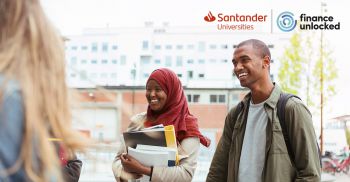 Image of two students promoting Santander Black Inclusion Programme