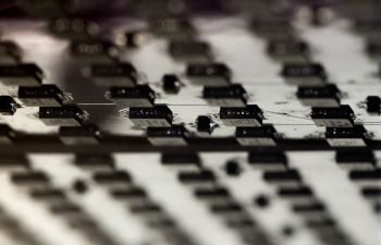 Close-up of the magnetic sensor array in the Battery Current Density Analyser