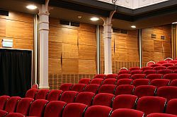 theatre room with red seats