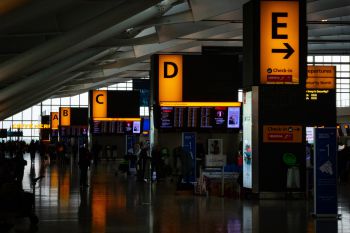 Check in desks at Heathrow Airport Terminal 5