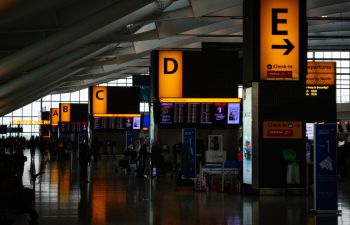 Check in desks at Heathrow Airport Terminal 5