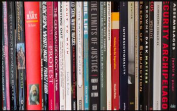 bookshelf full of International Relations theory books