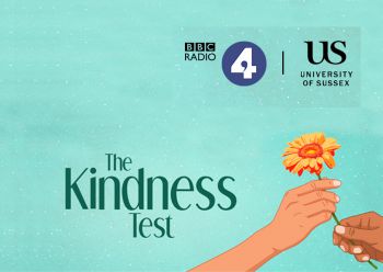 The Kindness Test - image of 2 hands holding a flower