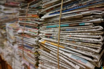 A stack of newspapers