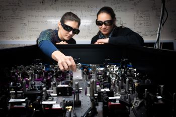 Physicists checking their lasers