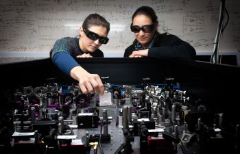 Physicists checking their lasers