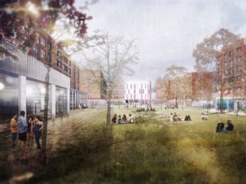 Impression of new North Court looking north