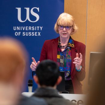 Dame Vera Baird QC delivers her lecture at the University of Sussex
