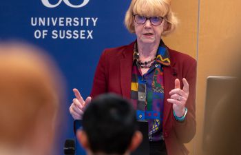 Dame Vera Baird QC delivers her lecture at the University of Sussex
