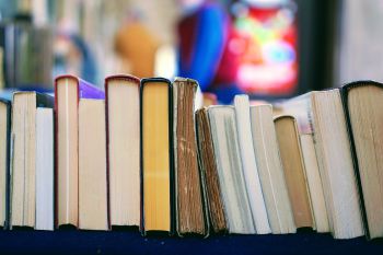image of a stack of worn books