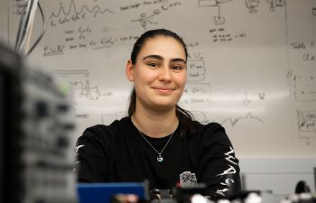 PhD researcher Poppy Joshi in the lab