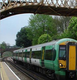 Image of a train at nearby Falmer train station