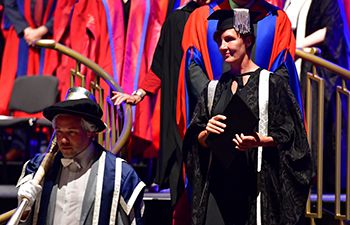 Provost, Rachel Mills in graduation procession