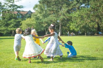 Children playing together outside