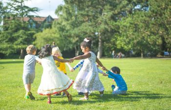 Children playing together outside