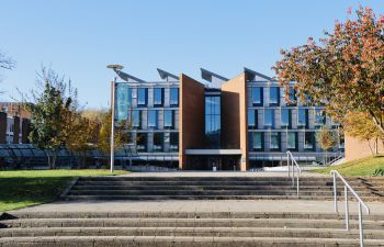 Photo of the outside of the Business School Jubilee Building on campus