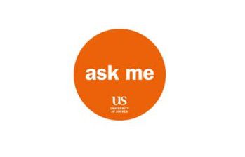 Orange circular badge with 'Ask Me' in the centre
