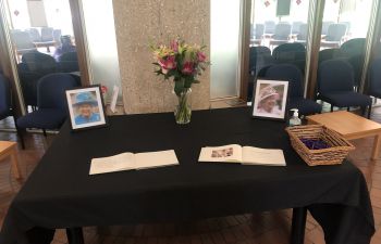 Her Majesty Queen Elizabeth II book of condolence in Meeting House 1