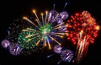 Image of colourful fireworks in the night sky