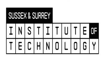 Black and white Sussex & Surrey Institute of Technology logo