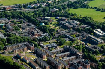 Birds eye view of Sussex campus