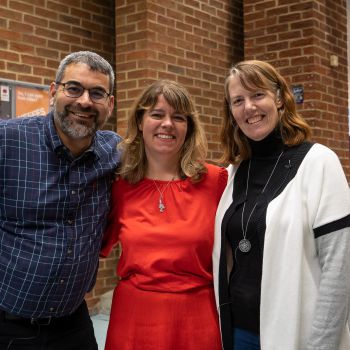 Professor Robin Banerjee, Claudia Hammond and Dr Gillian Sandstrom at the Sussex Centre for Research on Kindness external launch