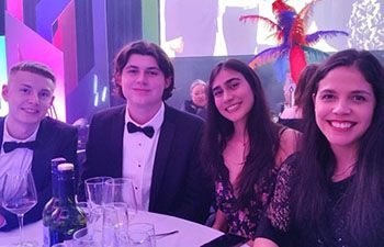 L-R: Harvey Cracknell, Tom Solomon, Maanya Vij and Sarah Cuesta – Business School student judges.