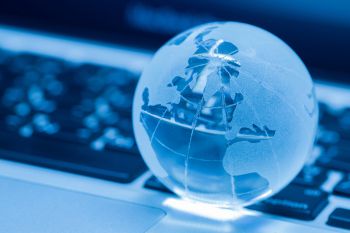 Image of globe and keyboard