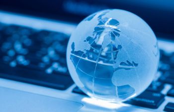 Image of globe and keyboard