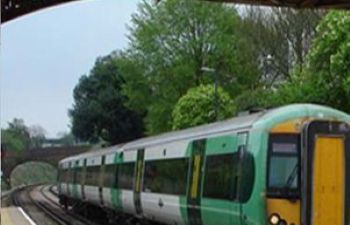 An image of a train at Falmer station