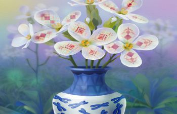 Illustration of Arabidopsis thaliana plants with petals depicting the high levels of variation that centromeres can have within a species. Illustration by: Ella Maru Studios