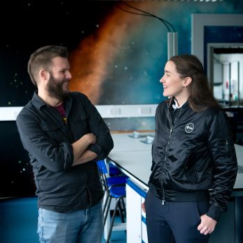 Dr Coogan caught up with Head of Astronomy at Sussex, Dr Stephen Wilkins on her recent visit to campus