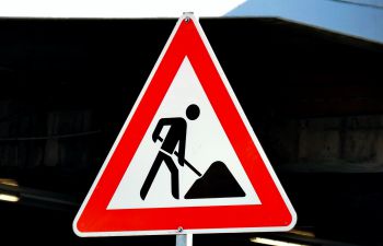 Road work traffic sign